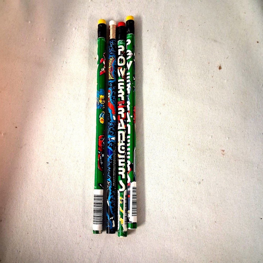 Vintage Mighty Morphin Power Rangers Pencils Lot 4 1993 Saban 90s